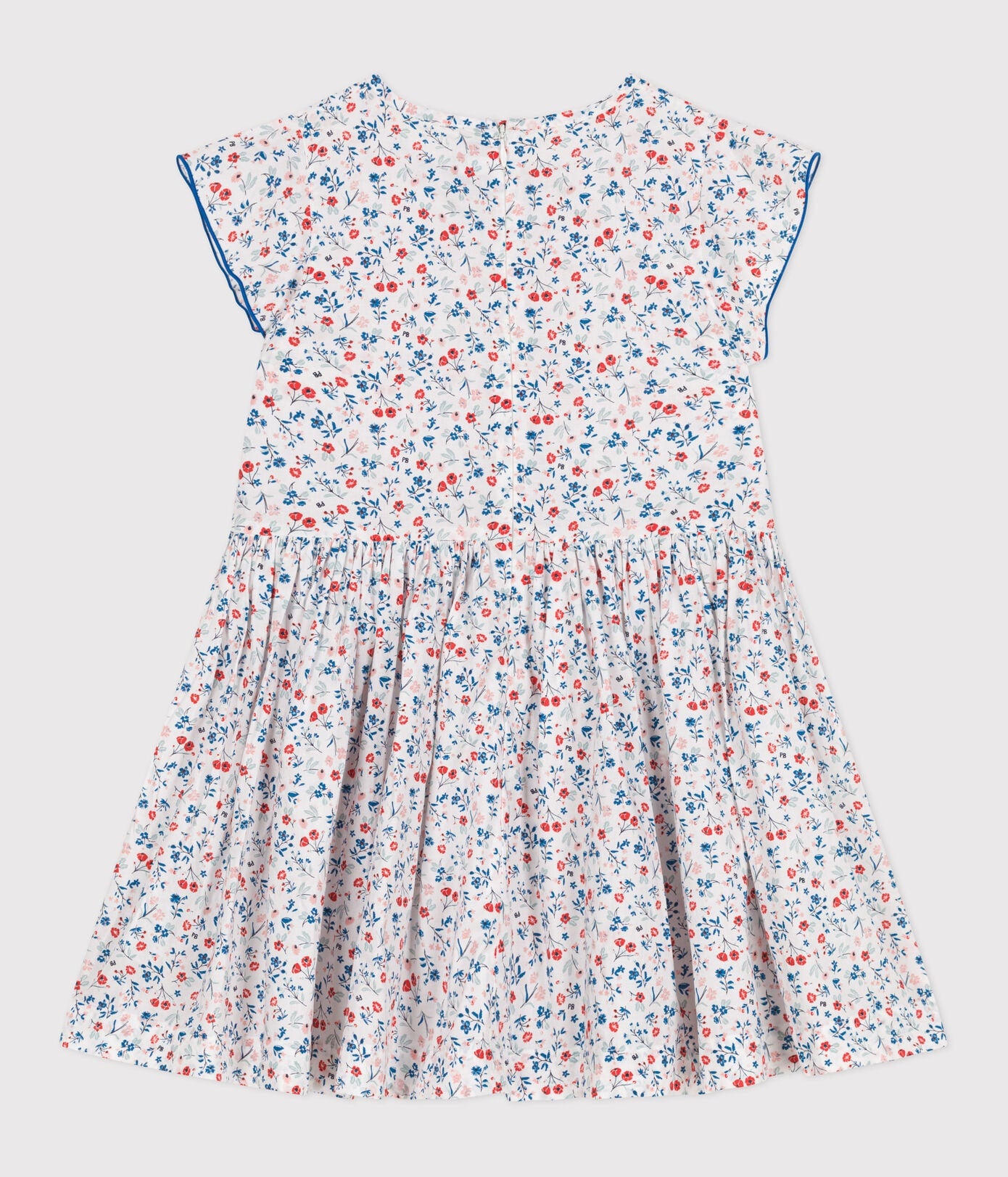 Kurzärmeliges Kinder-Kleid aus Baumwolle mit Blümchen