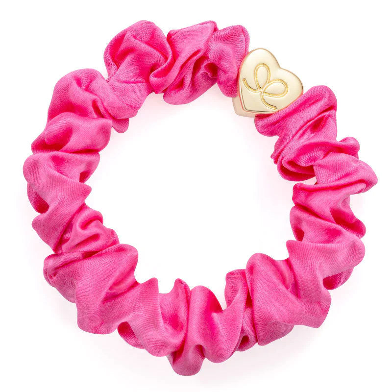 Gold Heart Silk Scrunchie