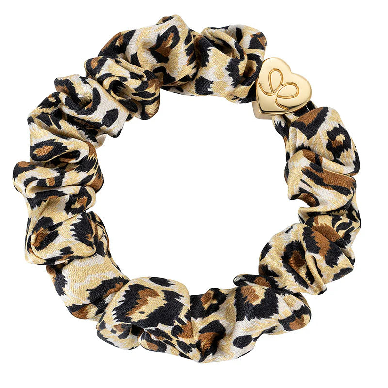 Haargummi - Gold Heart Silk, leopard