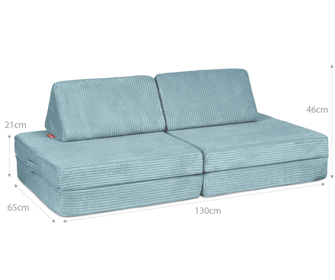 MINI SPIELSOFA - Cord Lagune Blau