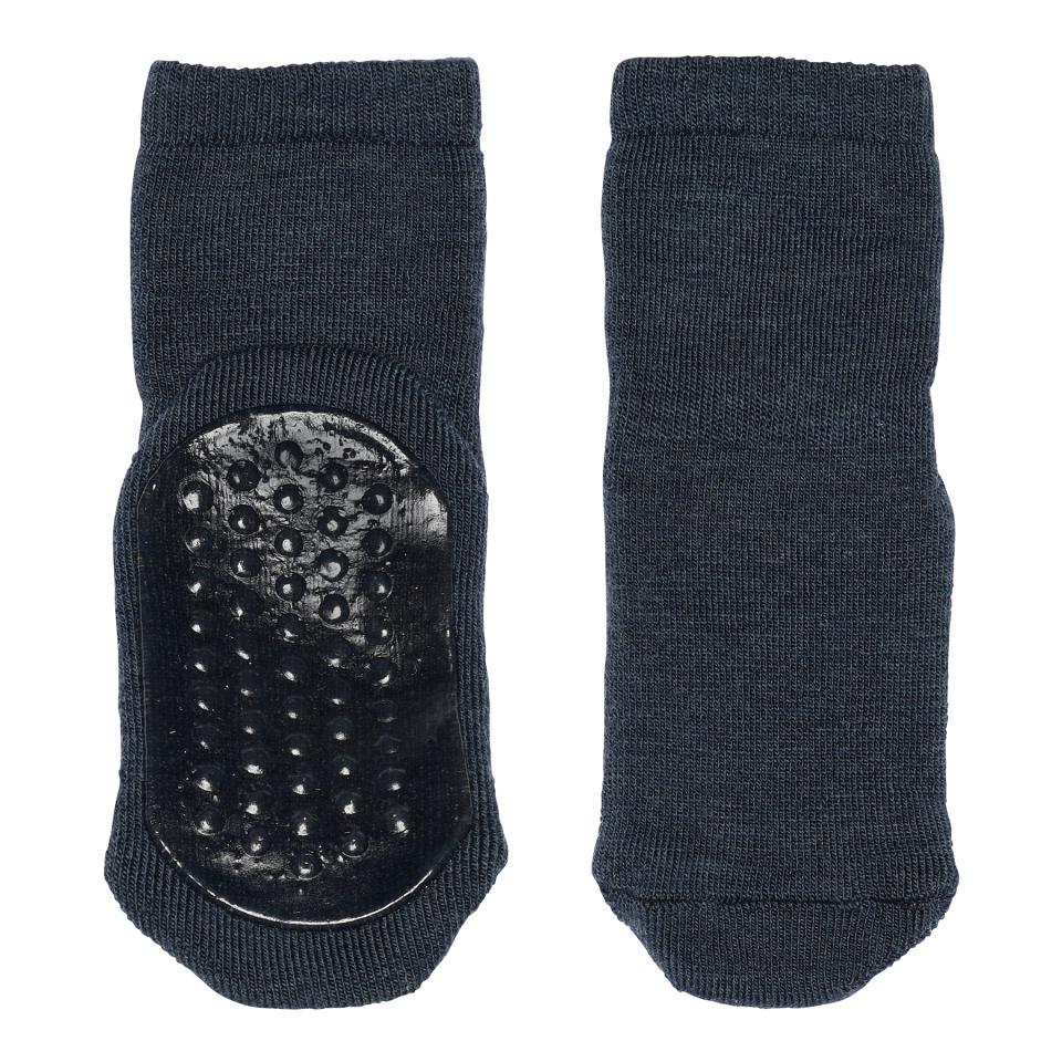 Stoppersocken aus Wolle - dark denim melange