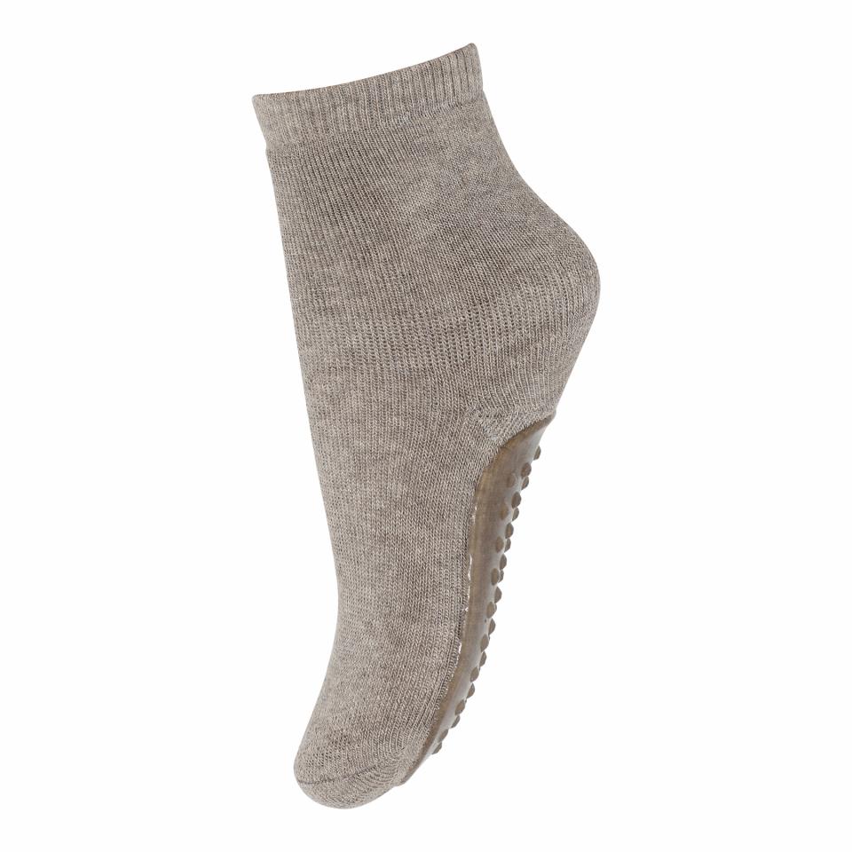 Stoppersocken aus Wolle - light brown melange