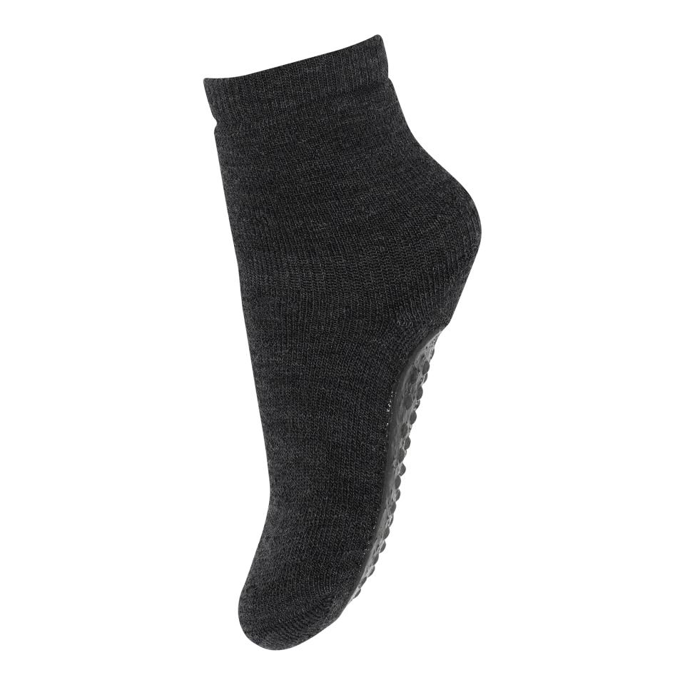 Stoppersocken aus Wolle - dark grey melange