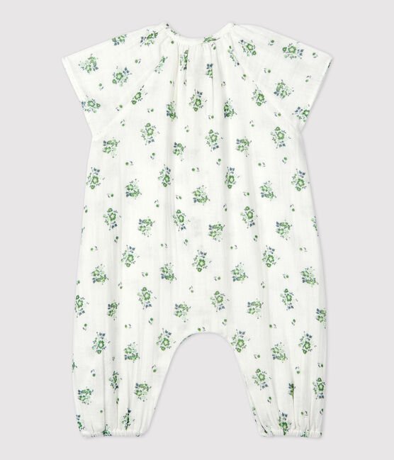 Langer Baby-Overall aus Bio-Baumwollgaze mit Blumenmuster