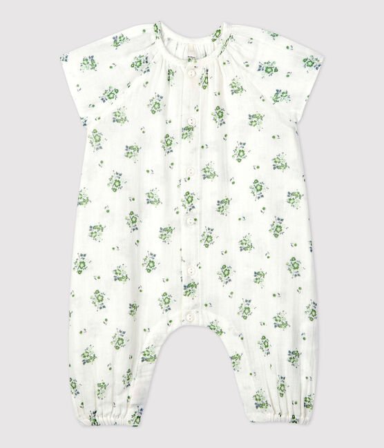 Langer Baby-Overall aus Bio-Baumwollgaze mit Blumenmuster